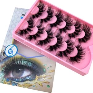 hbzgtlad 6 pairs fluffy false eyelashes natural faux mink strip 3d lashes pack (sy-02)