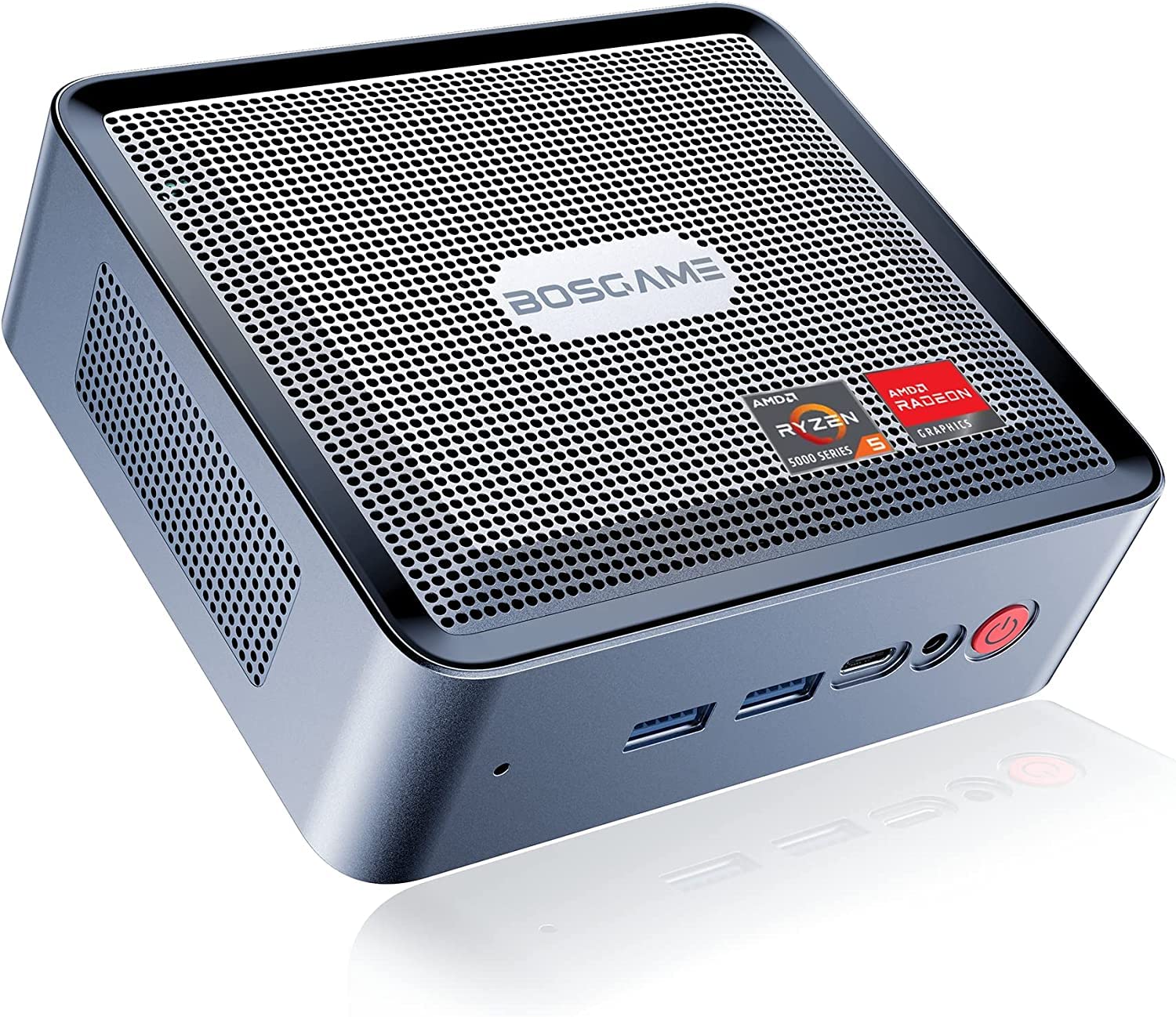 BOSGAME U56 Mini PC AMD Ryzen 5 5600U (Up to 4.2GHz), Mini Computers W11 Pro 16GB DDR4 RAM 512GB NVME SSD, Mini PC Gaming 4K@60Hz Triple Displays WiFi6/ BT5.2