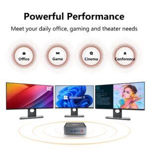 BOSGAME U56 Mini PC AMD Ryzen 5 5600U (Up to 4.2GHz), Mini Computers W11 Pro 16GB DDR4 RAM 512GB NVME SSD, Mini PC Gaming 4K@60Hz Triple Displays WiFi6/ BT5.2