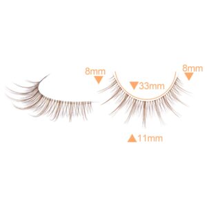 Brown Lashes Clear Band Natural Wispy Manga Brown Eyelashes Short Soft 5 Pairs Halloween Decorative Brown False Eyelashes Pack by Lanflower