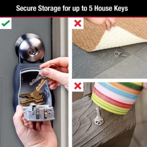 Master Lock Key Lock Box, Outdoor Lock Box for House Keys, Key Safe with Combination Lock, 5 Key Capacity, 2 Pack, 5400EC2, Black