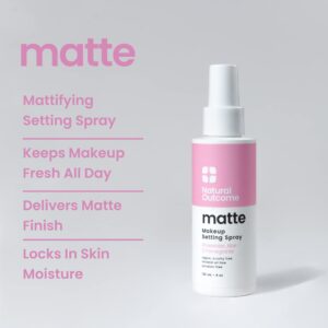 natural outcome Matte Makeup Setting Spray | Mattifying Lock In Makeup Setting Mist | Keeps Makeup Fresh All Day | Add Vibrance & Shine to Your Look | Oil-Free Vegan Formula for All Skin Types | 4 oz