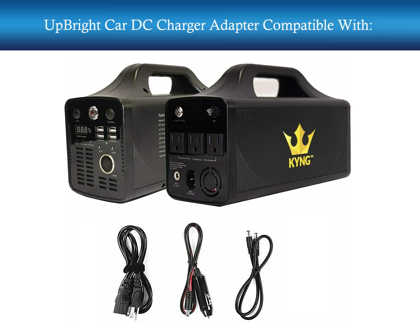 UpBright New DC Extension Power Cord Cable Compatible with Kyng Portable Power Station 500W Solar Generator Lithium Battery SGR-PPS500-2 110V/500 12V DC Cable On-Line Uninterrupted Power Supply