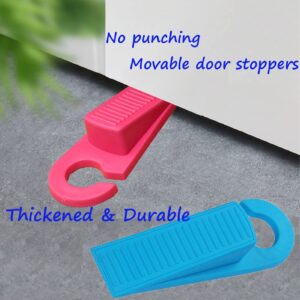 MOODKEY 4PCS Door Stoppers Premium Rubber Hook Type Door Stoppers for Bottom of Door Stoppers Wedge Anti-Slip Heavy Duty Non-Scratching Doorstops for Concrete/Tile/Carpet/Wood Floors Easy Storage