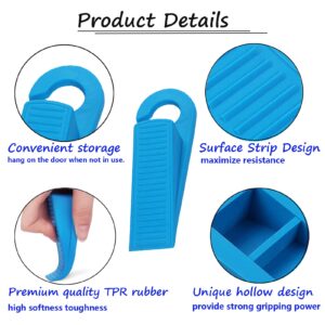 MOODKEY 4PCS Door Stoppers Premium Rubber Hook Type Door Stoppers for Bottom of Door Stoppers Wedge Anti-Slip Heavy Duty Non-Scratching Doorstops for Concrete/Tile/Carpet/Wood Floors Easy Storage