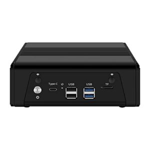 HUNSN Micro Firewall Appliance, Mini PC, VPN, Router PC, AMD Ryzen 7 5825U, RJ11, 4 x Intel 2.5GbE I226-V LAN, Type-C, TF, HDMI, DP, Barebone, NO RAM, NO Storage, NO System