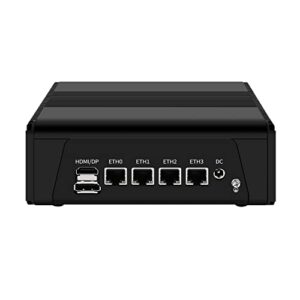 HUNSN Micro Firewall Appliance, Mini PC, VPN, Router PC, AMD Ryzen 7 5825U, RJ11, 4 x Intel 2.5GbE I226-V LAN, Type-C, TF, HDMI, DP, Barebone, NO RAM, NO Storage, NO System