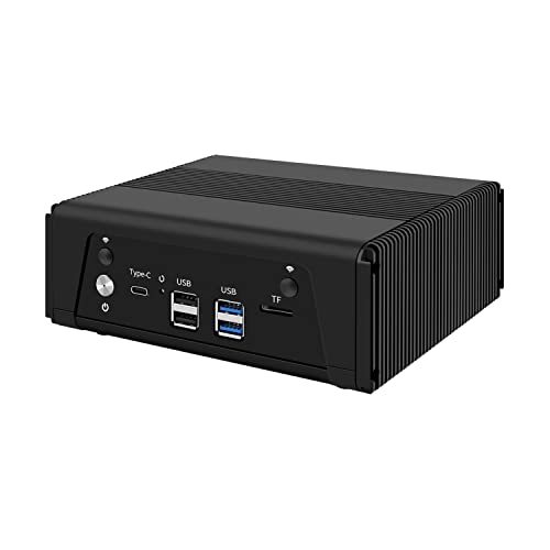 HUNSN Micro Firewall Appliance, Mini PC, VPN, Router PC, AMD Ryzen 7 5825U, RJ11, 4 x Intel 2.5GbE I226-V LAN, Type-C, TF, HDMI, DP, Barebone, NO RAM, NO Storage, NO System