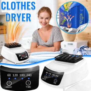1800W Mini Electric Laundry Dryer, Portable Super Quiet Warmer for Clothes Shoes, Electric Clothes Dryer with Timing & Touch Control Electric Warm Air Dryer for Home Clothes Drying