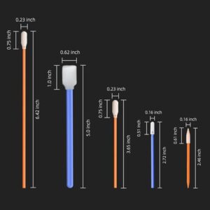 Wellgler's 5.11" Foam Cleaning swabs, for Electronics, Cameras, Optical Lenses or Inkjet Printers, Print Heads Cleaning（50pcs）