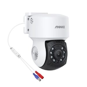 annke 1080p 2mp ahd cctv home surveillance dome pt wired camera with 350° pan and 90° tilt, 100ft ir night vision, ip65 weatherproof security add–on cam for outdoor use, wide compatibility - apt200