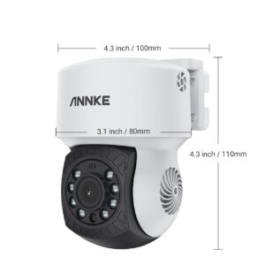 ANNKE 1080P 2MP AHD CCTV Home Surveillance Dome PT Wired Camera with 350° pan and 90° tilt, 100ft IR Night Vision, IP65 Weatherproof Security Add–On Cam for Outdoor Use, Wide Compatibility - APT200
