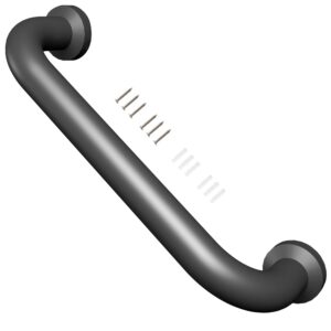one pack 12 inch matte black shower grab bar stainless steel safety hand rail support for showers bathroom balance bar safety hand rail handicap bath handle senior assist bar home care bath handrail