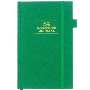 the gratitude journal: just five minutes a day to inspire thankfulness, mindfulness, positivity, happiness,upgraded with pen holder, inner pocket & elastic closure band (earth green)