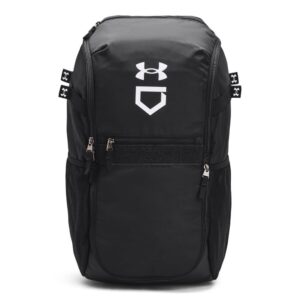 under armour unisex-adult utility baseball backpack print, (003) black / / white, one size fits all