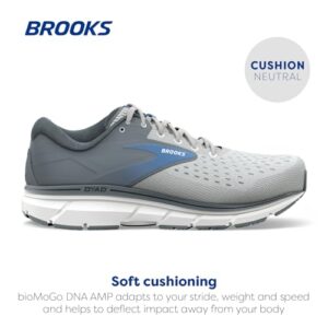 Brooks Women's Dyad 11 Running Shoe - Grey/White/Blue - 6.5 Wide