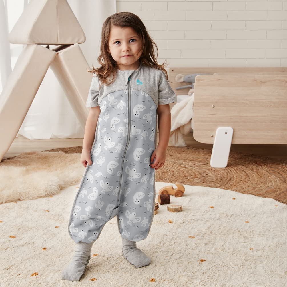 Love to Dream Organic Toddler Wearable Blanket w/Footies (12-24 Mo), Super Soft Sleeping Suit, 1.0TOG Grey