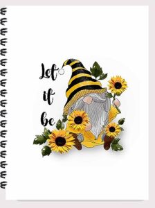 sunflowers and sunshine weekly planner organizer, 8.5 x 11 metal spiral bound ring binder, 60 pages, laminated covers and rigid dividers, undated allows you to start anytime