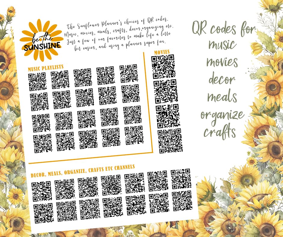 Sunflowers and Sunshine Weekly Planner Organizer, 8.5 x 11 Metal Spiral Bound Ring Binder, 60 pages, Laminated Covers and Rigid Dividers, Undated Allows You To Start Anytime