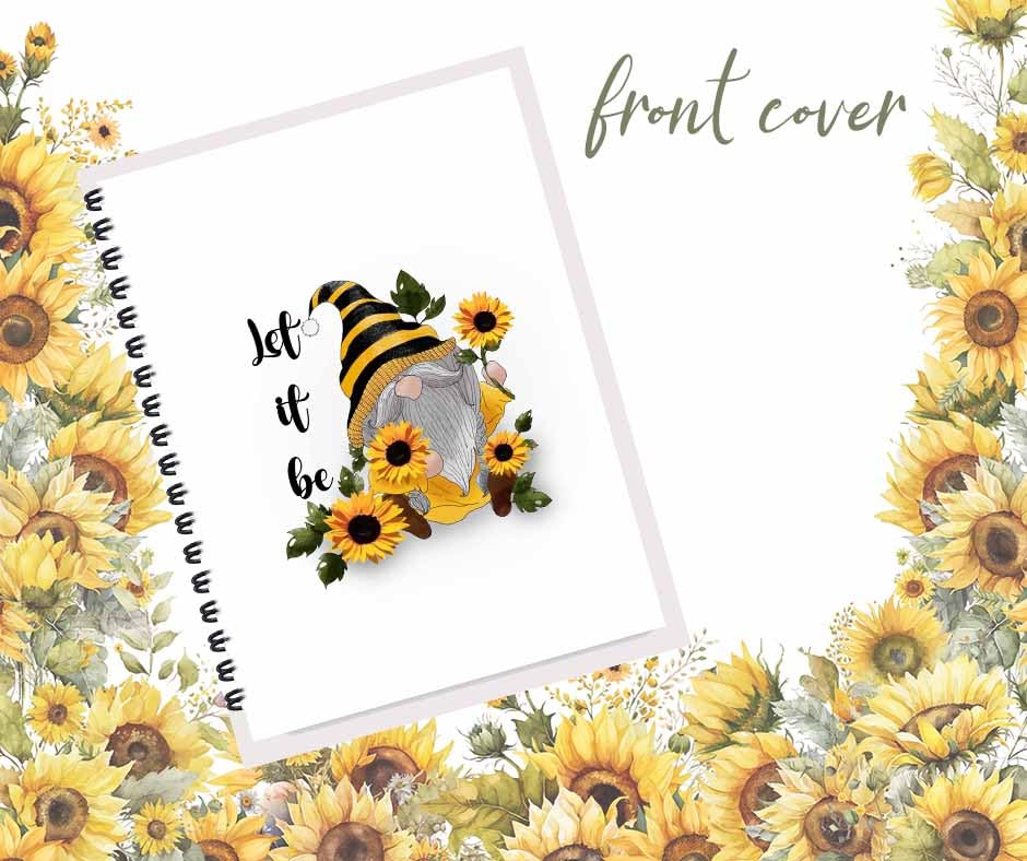 Sunflowers and Sunshine Weekly Planner Organizer, 8.5 x 11 Metal Spiral Bound Ring Binder, 60 pages, Laminated Covers and Rigid Dividers, Undated Allows You To Start Anytime