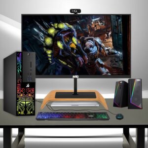 Computer Desktop PC,Intel Core i5-6500, TechMagnet Siwa 6, New MTG 27 Inch Monitor, 16GB RAM, 240GB SSD + 2TB HDD, 1GB Graphic Card, RGB Keyboard Mouse and Speaker, Webcam, WiFi, Win 10 Pro (Renewed)