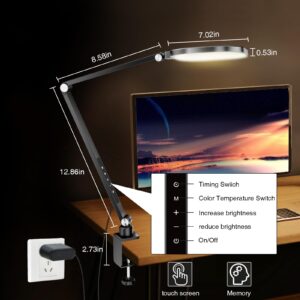 LitONES 2 Packs Desk Light - Desktop Light with Clamp for Video Conference Lighting，Computer Webcam Lighting for Zoom Meeting Video Calls Task Drafting, Swing Arm Desk Lamps for Home Office