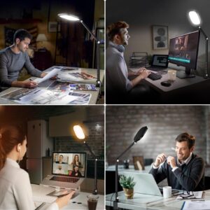 LitONES 2 Packs Desk Light - Desktop Light with Clamp for Video Conference Lighting，Computer Webcam Lighting for Zoom Meeting Video Calls Task Drafting, Swing Arm Desk Lamps for Home Office