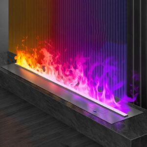 UNNS Water Vapor Fireplace 70.8" ​Recessed Electric Fireplace ​Low Noise Adjustable 13 Color 3D Flame ​Fireplace with ​Remote, Overheating Protection,Black Electronic Fireplace