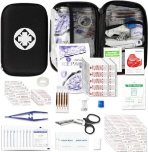 276pcs first aid kit car emergency kit just in case travel first aid emergency road kit home family outdoor adventure, black angel wish