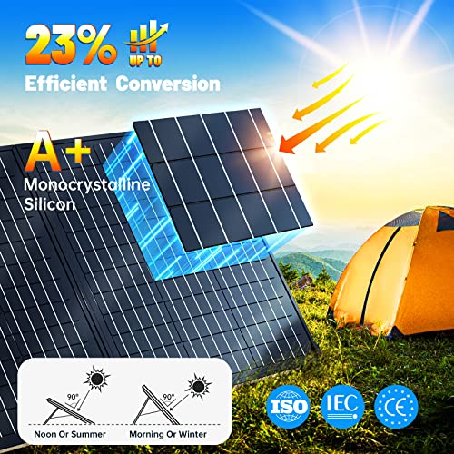 SUNTHYSIS 100W 12V Portable Foldable Solar Panel Kit with 20A PWM Charge Controller + Adjustable Kickstand + Connectors + Suitcase, Starter kit for RV/Camping/Power Station/Smart Phone/Off Grid