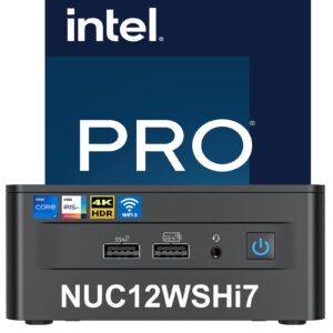 intel nuc 12 mini pc kit nuc12wshi7 (12-core i7-1260p 16gb ram 512gb ssd iris xe graphics) windows 11 pro latest desktop computer mini pc,2 x thunderbolt 4, intel nuc wi-fi 6e ax211 wireless