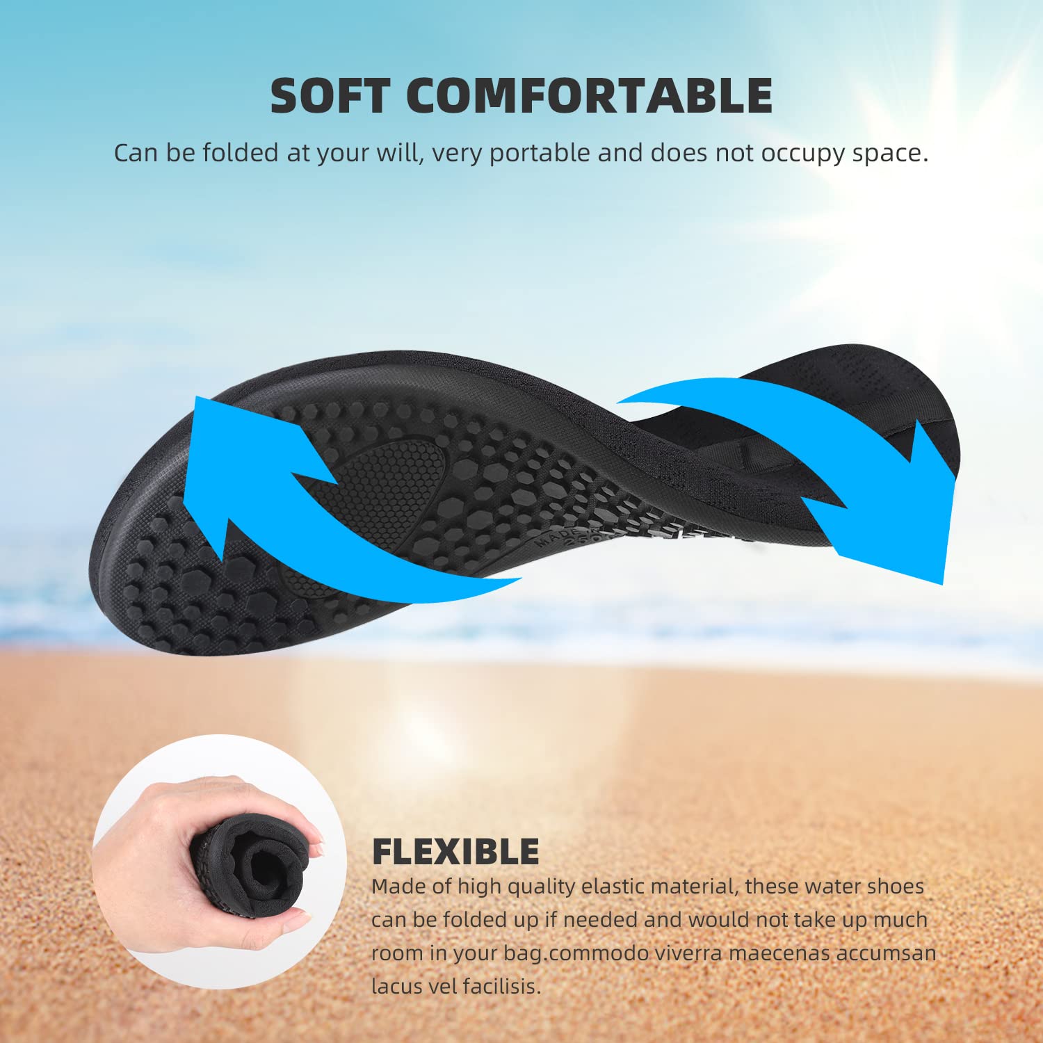 ATHMILE Water Shoes for Women Men Barefoot Quick-Dry Aqua Socks for Beach Swim Pool River Yoga Lake Surf Sport Cruise Essentials Swimming Size 8.5-9.5 Women/7.5-8.5 Men