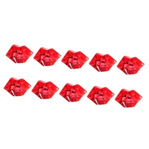 patikil 25x15mm fake ice rocks cube, 1 pack (130pcs) acrylic irregular crushed crystal rock fake diamond for home wedding decor photography props, red