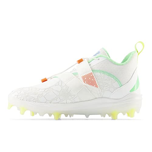 New Balance Unisex FuelCell Lindor V2 Comp Baseball Shoe, Optic White/Neon Dragonfly/Electric Jade, 8 US Men