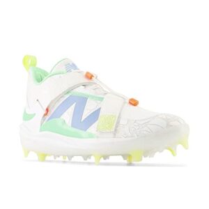 New Balance Unisex FuelCell Lindor V2 Comp Baseball Shoe, Optic White/Neon Dragonfly/Electric Jade, 8 US Men