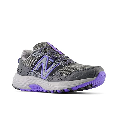 New Balance Women's 410 V8 Trail Running Shoe, Shadow Grey/Electric Indigo/Black, 11 Wide