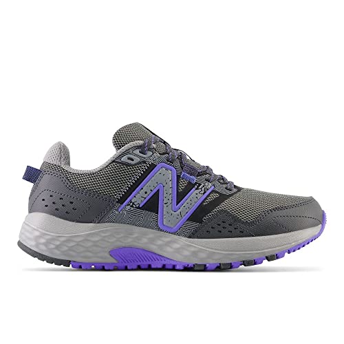 New Balance Women's 410 V8 Trail Running Shoe, Shadow Grey/Electric Indigo/Black, 11 Wide