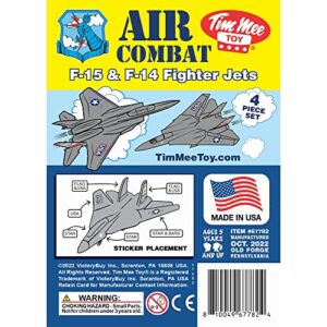 TimMee Plastic Army Men Combat Fighter Jets - 4pc Gray Airplanes Made in USA