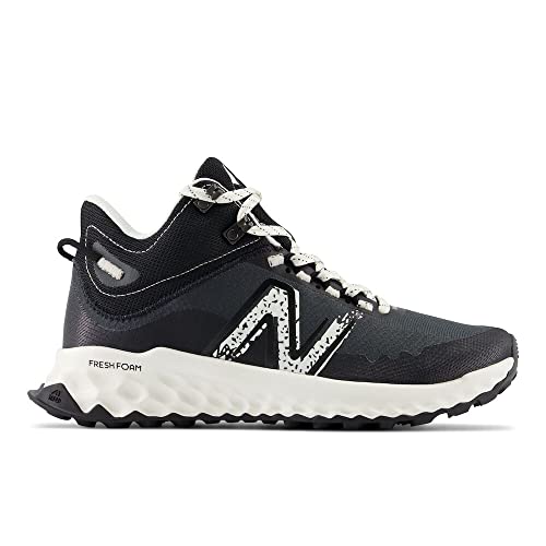 New Balance Women's Fresh Foam Garoe Mid V1 Trail Running Shoe, Blacktop/Sea Salt/Black, 8 Wide