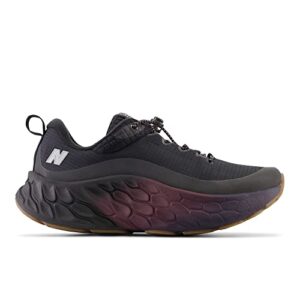 New Balance Women's Fresh Foam X More V4 Permafrost Running Shoe, Black/Nb Burgundy, 8