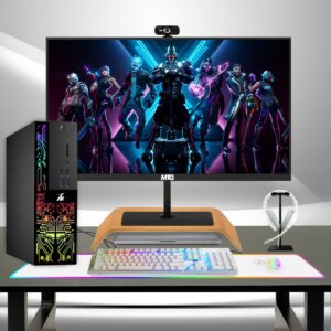 Computer Desktop PC, Intel Core i5-6500, TechMagnet Siwa 6, New MTG Dual 24 Inch Monitor, 16GB RAM, 480GB SSD + 2TB HDD, 1GB Graphic Card, Gaming Kit, Webcam, WiFi, Windows 10 Pro (Renewed)