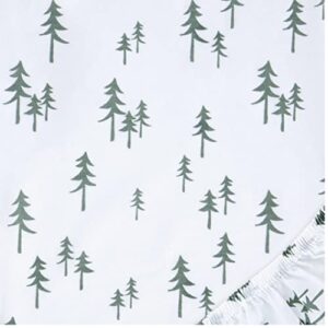 Trend Lab Pine Trees Fitted Crib Sheet for Baby Mattress, Made of 100% Cotton, Fits a Standard 28 x 52 in Crib Mattress