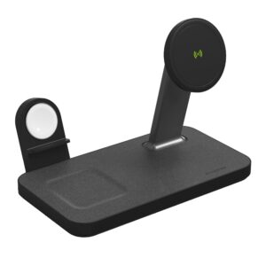 mophie Snap+ 3-in-1, 15w Wireless Charger Compatible with iPhone14, MagSafe, & other Qi Enabled Phones, AirPods, Adapter for Smart Watch (Apple or Galaxy) (Watch Charger Not Included, Attach Your Own)