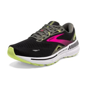 brooks women’s adrenaline gts 23 supportive running shoe - black/gunmetal/sharp green - 10.5 medium