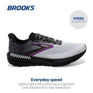 Brooks Women’s Launch GTS 10 Supportive Running Shoe - Black/White/Violet - 8 Medium