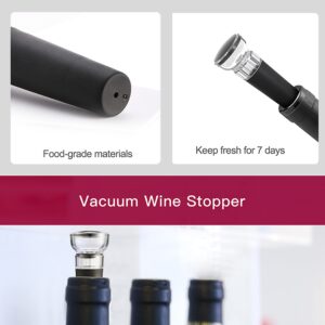 Operated Wine Bottle Corkscrew Opener Sets with Foil Cutter, Wine Aerator Pourer, Vacuum Stoppers, Self-Pulling Reusable Wine Bottle Openers with Accessories Home Party Christmas Gift(4-in-1 Set)