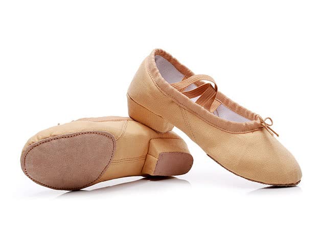 Women's Latin Dance Shoes Kids Canvas Ballroom Character Dance Teaching Shoes Natural 8.5 M US Women