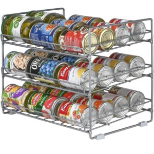 sufauy carbon steel can rack organizer, silver, 100-pound capacity, 36 jars/cans