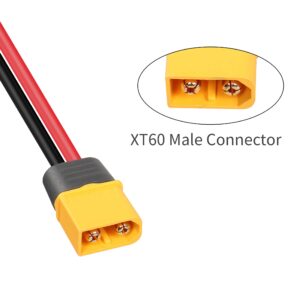 YACSEJAO 12AWG XT60 Male to Solar Panel Connector 1M XT60 to 45A Connector Extension Cable for Outdoor Power Bank RC Lipo Battery Lithium Battery