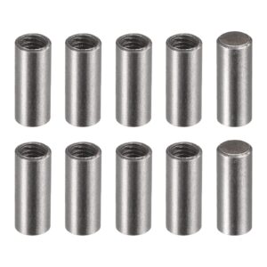 uxcell carbon steel dowel pin 4 x 10mm m3 female thread cylindrical shelf support pin 10pcs